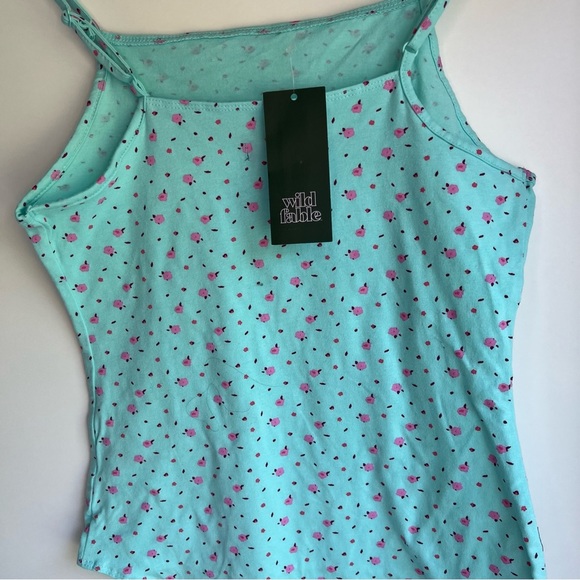 NWT Wild Fable Strap Bodysuit in Aqua Blue Floral Size S - Picture 7 of 17